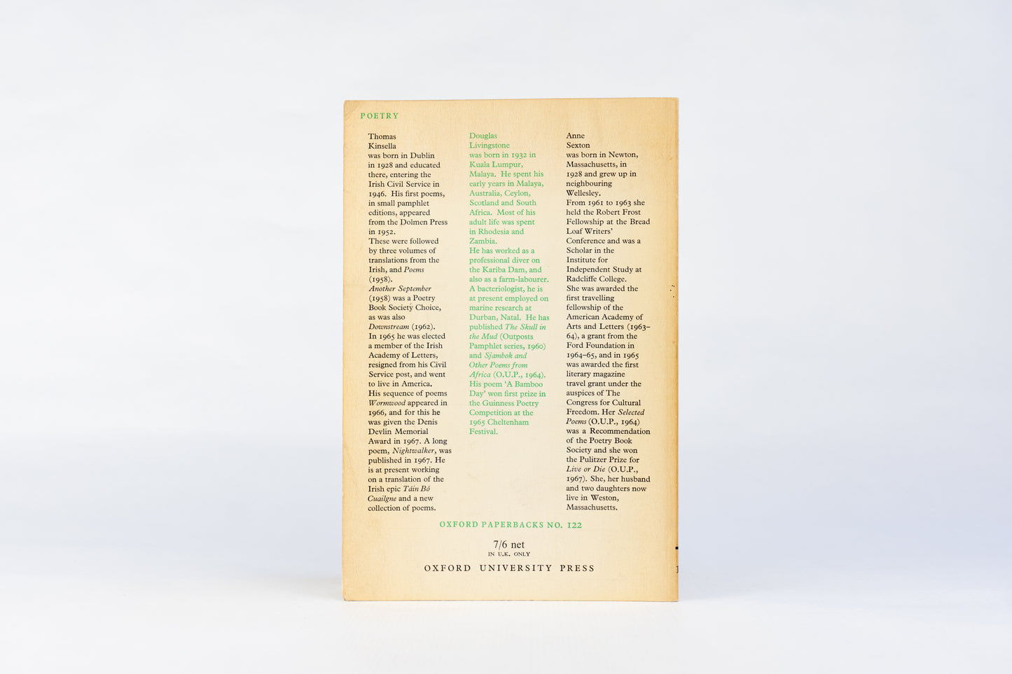 Poems, Oxford Paperbacks
