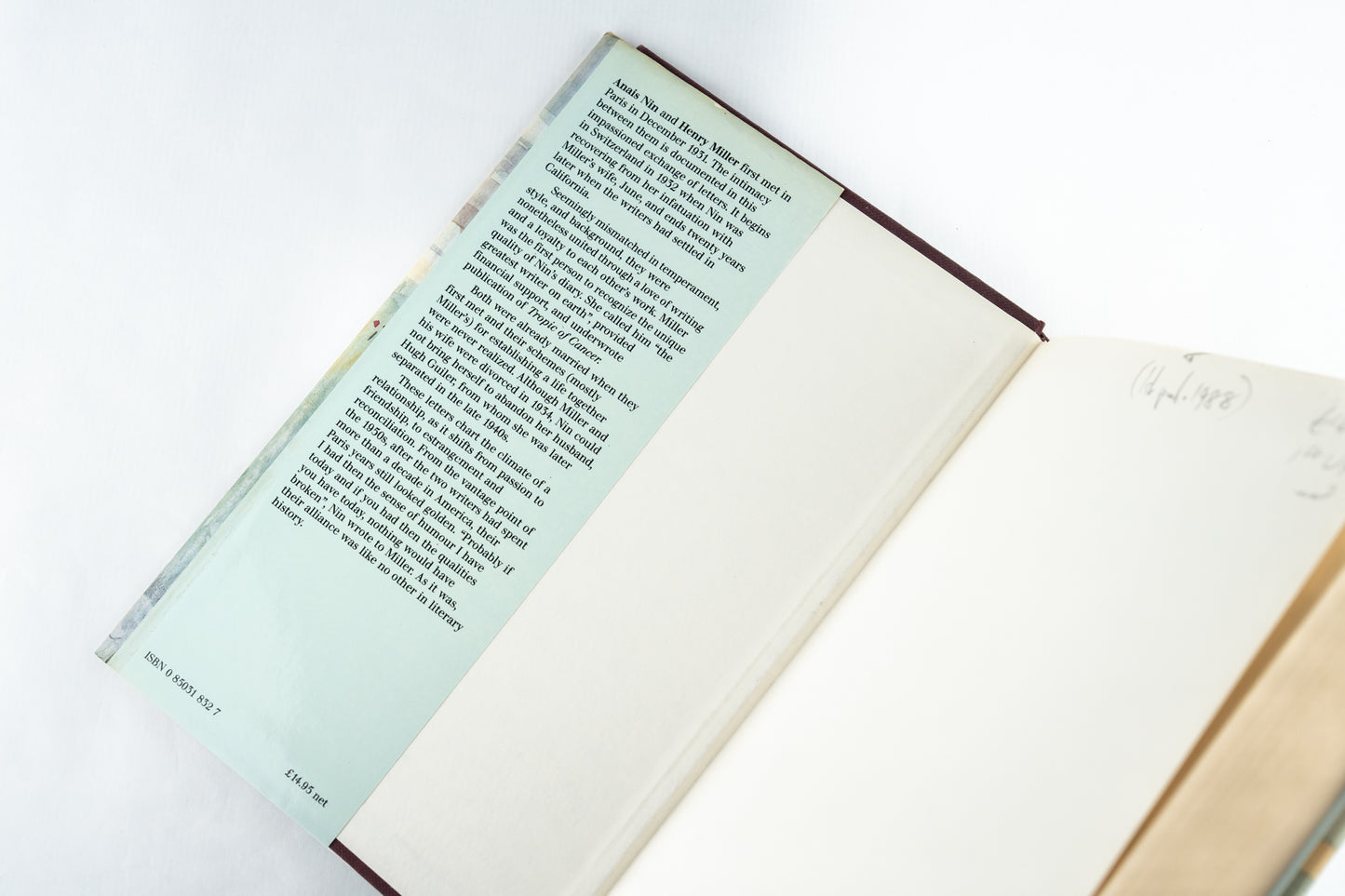 A Literate Passion. Letters of Anais Nin and Henry Miller 1932-1955