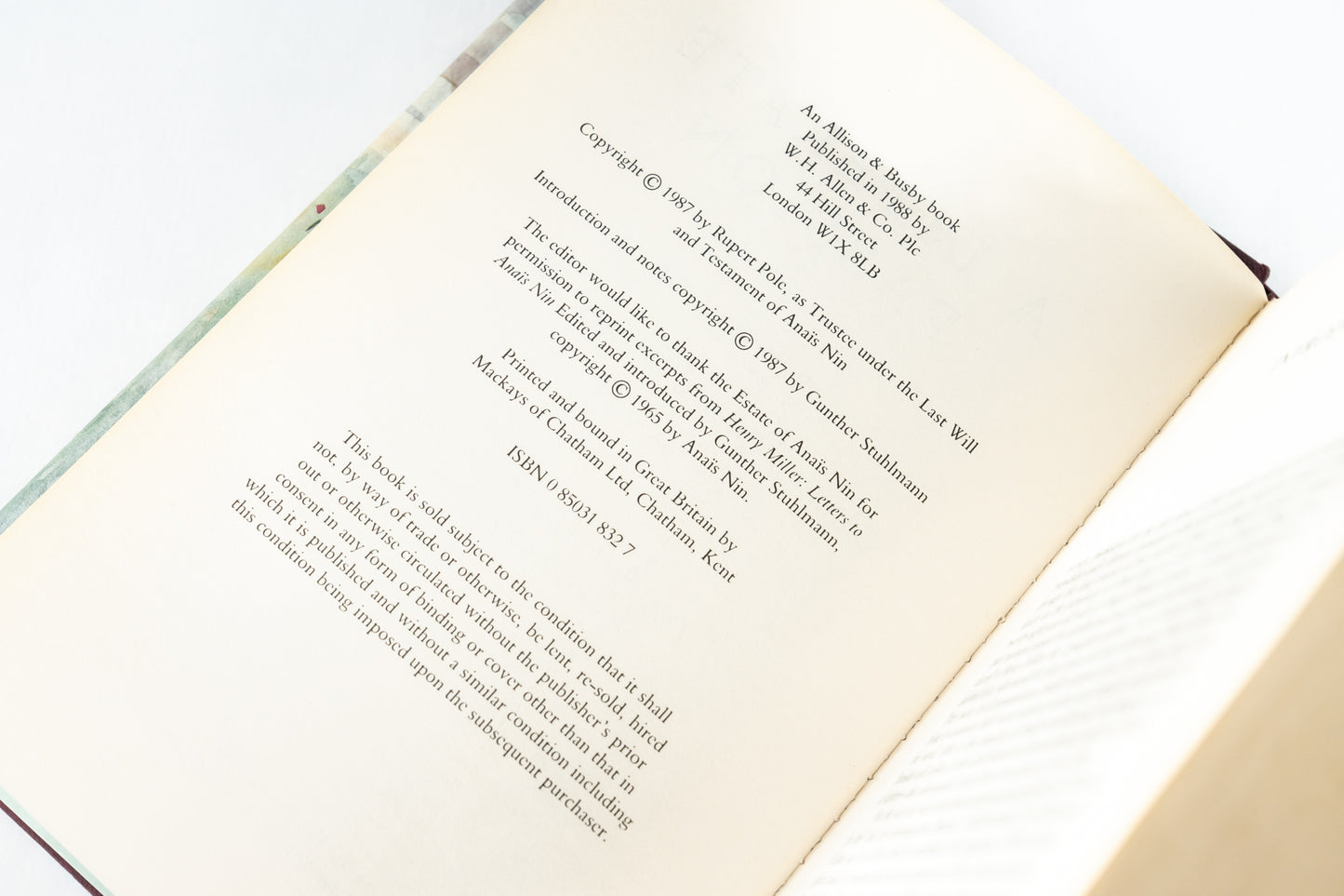 A Literate Passion. Letters of Anais Nin and Henry Miller 1932-1955