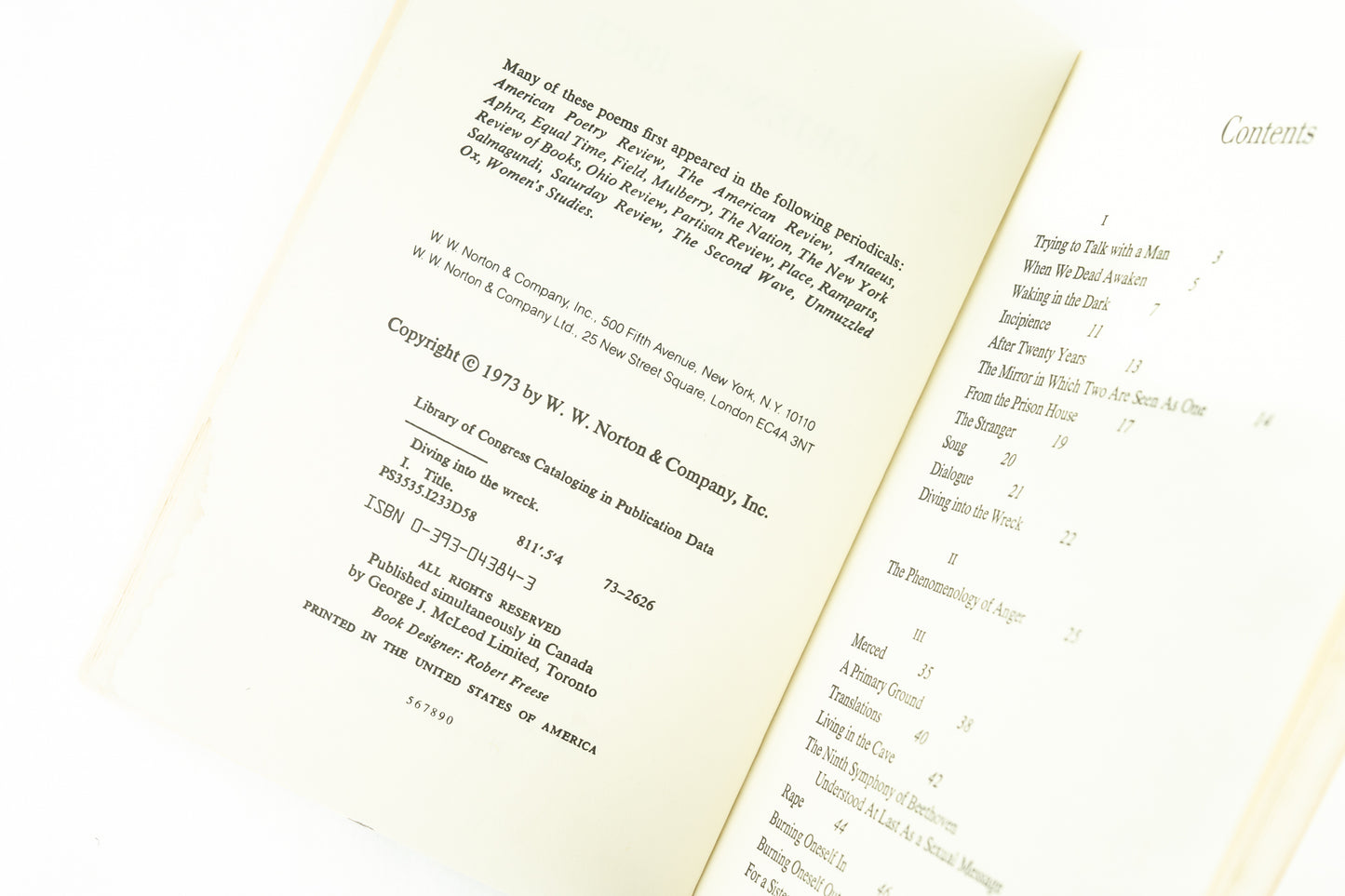 Diving Into the Wreck: Poems, 1971-1972