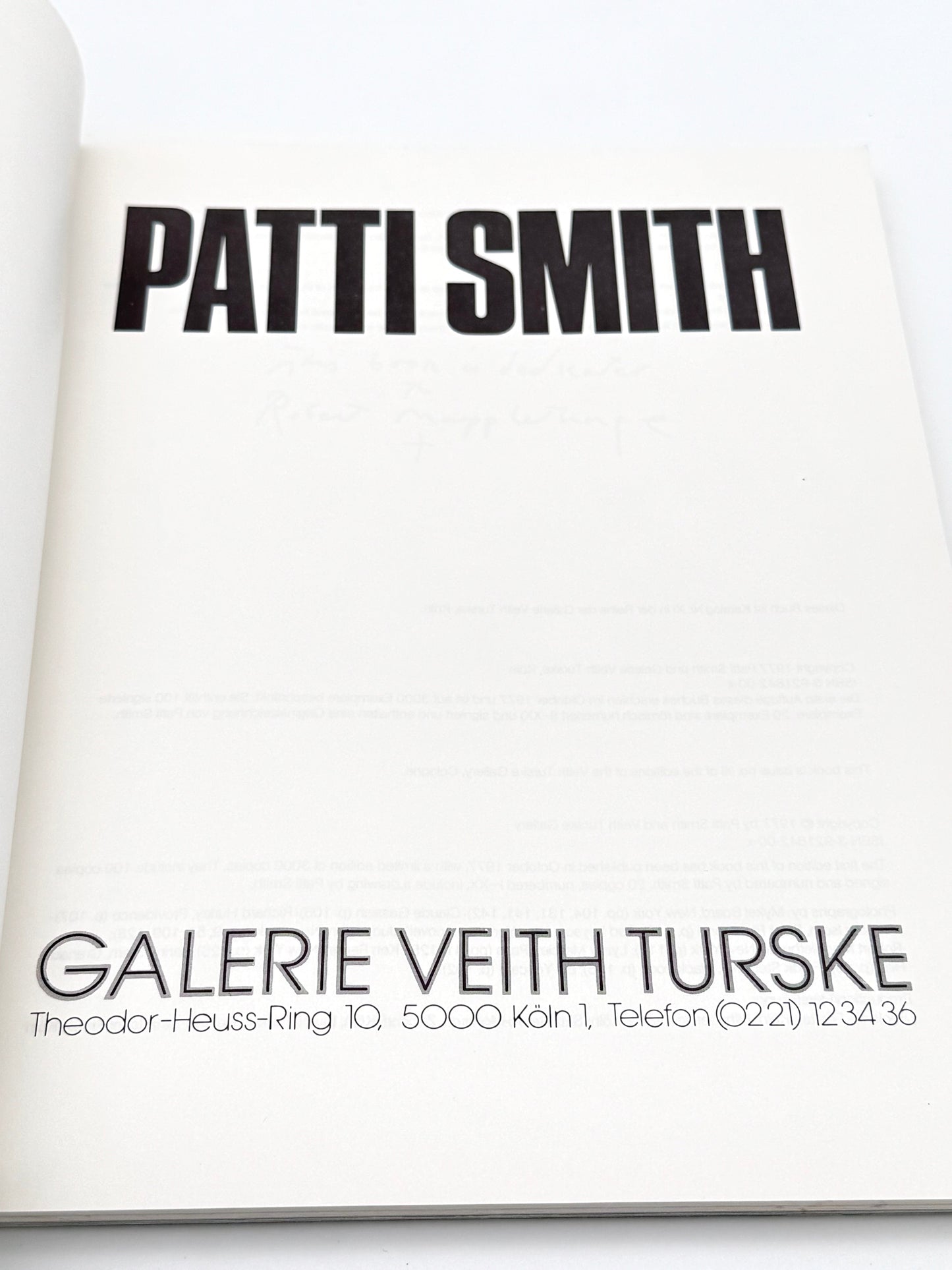 Patti Smith, Galerie Veith Turske