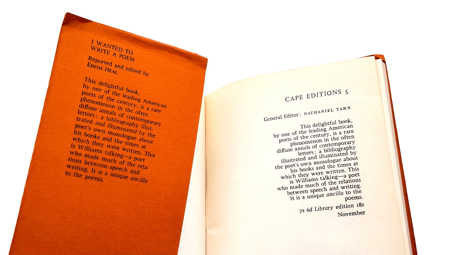 I Wanted to Write a Poem: Cape Editions No. 5
