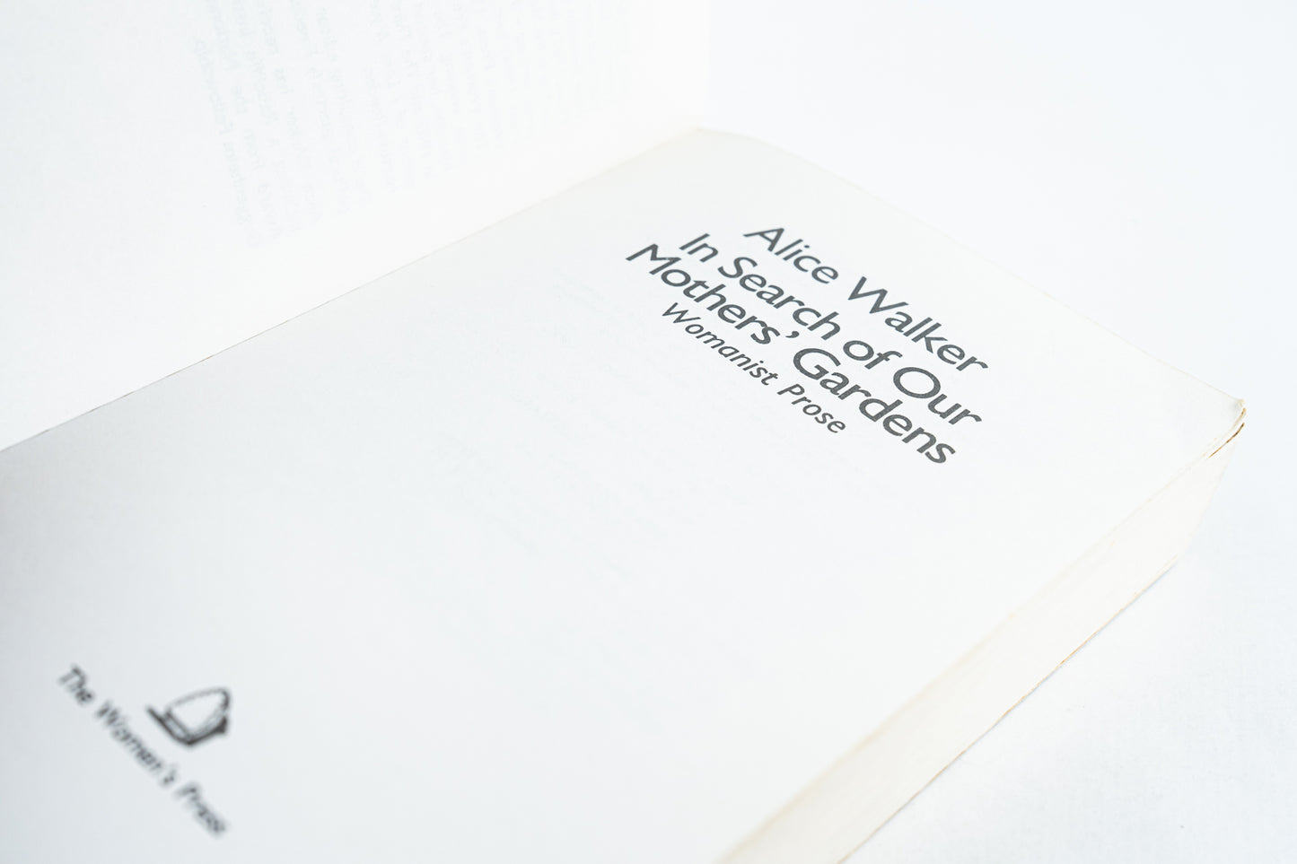 In Search of Our Mothers' Gardens, Womanist Prose