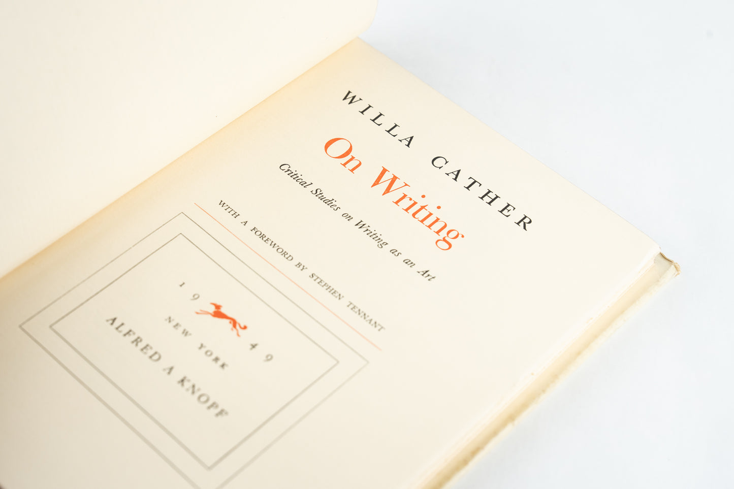 Willa Cather on Writing: Critical Studies on Writing as an Art