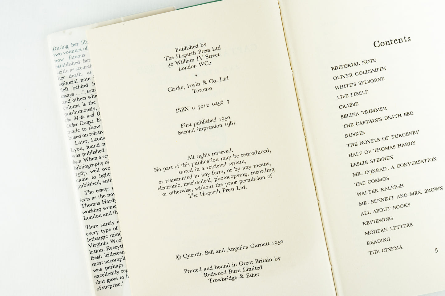 The Captain's Deathbed And Other Essays